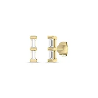 0.08 Ct.tw Baguette Cut Natural Diamonds Stud Earrings for Womens in 10K Yellow Gold