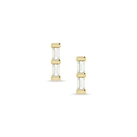 0.08 Ct.tw Baguette Cut Natural Diamonds Stud Earrings for Womens in 10K Yellow Gold