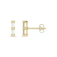 0.08 Ct.tw Baguette Cut Natural Diamonds Stud Earrings for Womens in 10K Yellow Gold