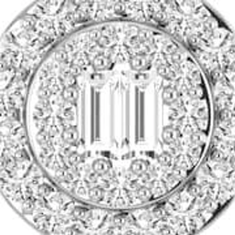 1/3 Ct.tw Baguette & Round Cut Natural Diamond Cluster Stud Earrings in 925 Sterling Silver