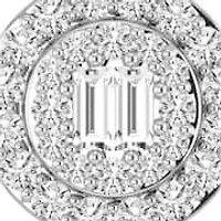 1/3 Ct.tw Baguette & Round Cut Natural Diamond Cluster Stud Earrings in 925 Sterling Silver