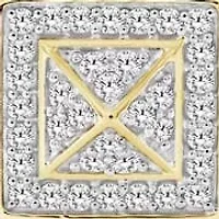 1/4 Ct.tw Natural Diamond Square shape Stud Earrings in 10K Yellow Gold