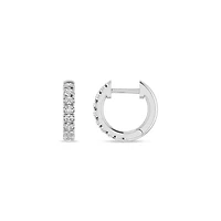 1/4 Ct.tw Natural Diamond Huggie Hoop Earrings in 10K White Gold