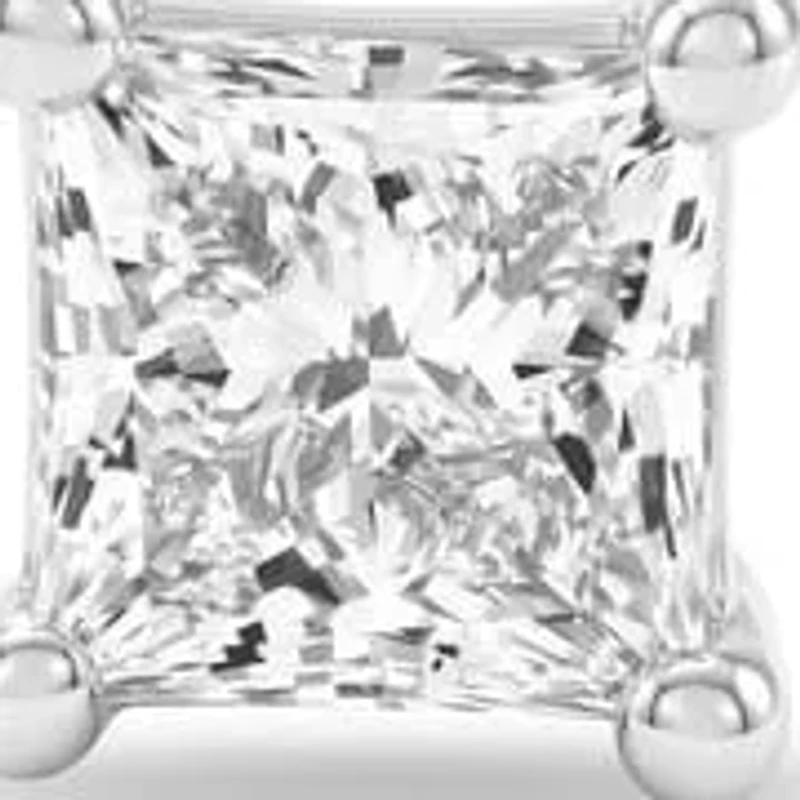 Lab Created 2.00 Cttw Princess Cut Lab-Grown Diamond Solitaire Stud Earrings 10K Yellow Gold, Screw Back