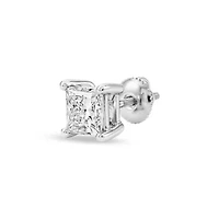 Lab Created 3.00 Cttw Princess Cut Lab-Grown Diamond Solitaire Stud Earrings in 10K White Gold, Screw Back