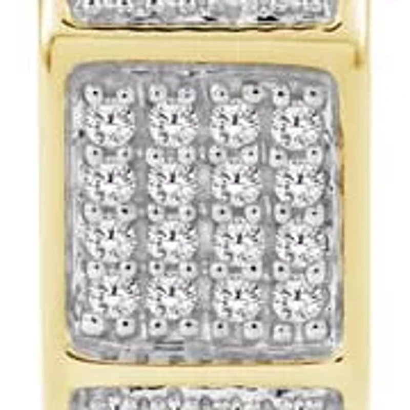 0.40 Ct.tw Natural Diamond Huggie Hoop Earrings 10K Yellow Gold