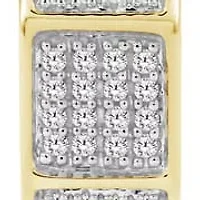 0.40 Ct.tw Natural Diamond Huggie Hoop Earrings 10K Yellow Gold