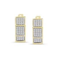 0.40 Ct.tw Natural Diamond Huggie Hoop Earrings 10K Yellow Gold