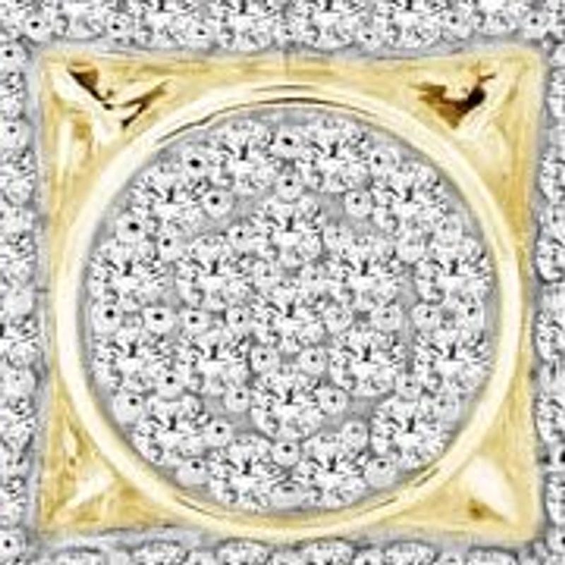 0.40 Ct.tw Natural Diamond Square shape Screw Back Stud Earrings in 10K Yellow Gold