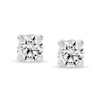 Lab Created 2.00 Cttw Round Cut Lab-Grown Diamond Solitaire Stud Earrings 10K White Gold, Screw Back