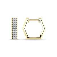 Huggie Hoop Earrings 1/4 Cttw Natural Diamond Small Hoops in 925 Silver Yellow Plated