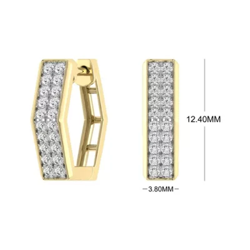 Huggie Hoop Earrings 1/4 Cttw Natural Diamond Small Hoops in 925 Silver Yellow Plated