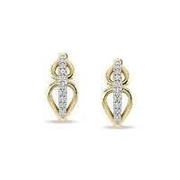 0.15 Ct.tw Natural Diamond Minimalist Huggie Hoop Earrings in 925 Sterling Silver Yellow Plated