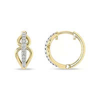 0.15 Ct.tw Natural Diamond Minimalist Huggie Hoop Earrings in 925 Sterling Silver Yellow Plated