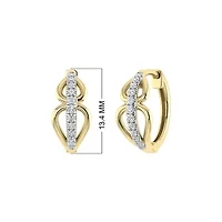 0.15 Ct.tw Natural Diamond Minimalist Huggie Hoop Earrings in 925 Sterling Silver Yellow Plated