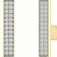 1/5 Cttw Natural Diamond Hoop Earrings 24.30 MM Huggies 925 Silver Yellow Plated