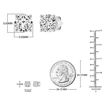 Lab Created Cttw Lab-Grown Diamond Solitaire Stud Earrings in 14K White Gold – IGI Certified