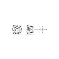 Lab Created 2 Cttw Lab-Grown Diamond Solitaire Stud Earrings in 14K White Gold – IGI Certified