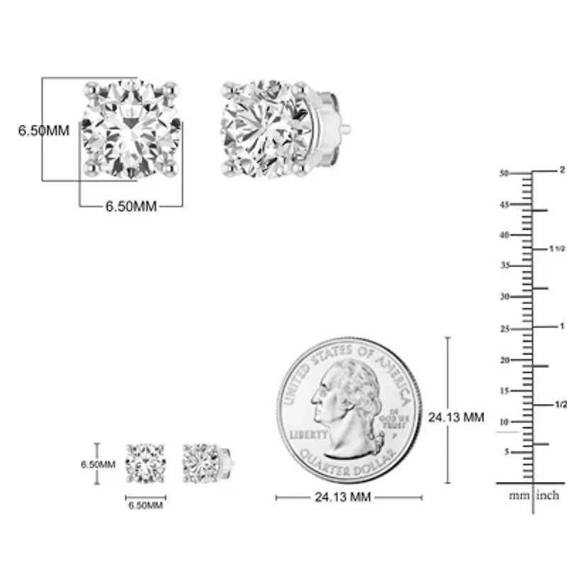 Lab Created 2 Cttw Lab-Grown Diamond Solitaire Stud Earrings in 14K White Gold – IGI Certified