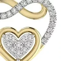 Heart with Infinity Style Earrings 1/4 Cttw Natural Diamond Stud Earrings in 925 Silver Yellow Plated