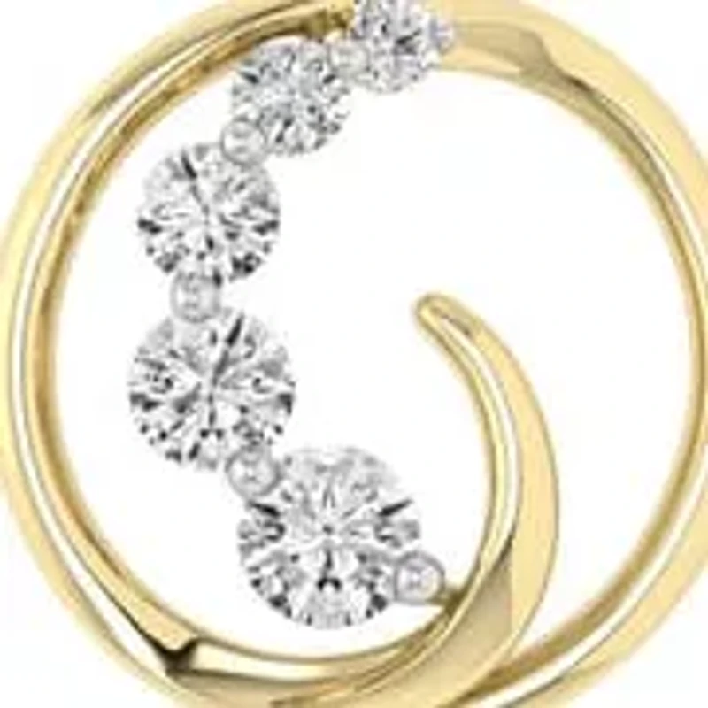 1/2 Cttw Natural Diamond Swirl Earrings Push Back Studs in 10K Yellow Gold