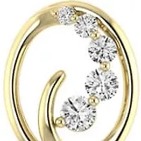 1/2 Cttw Natural Diamond Oval Shape Swirl Earrings Push Back Stud in 10K Yellow Gold