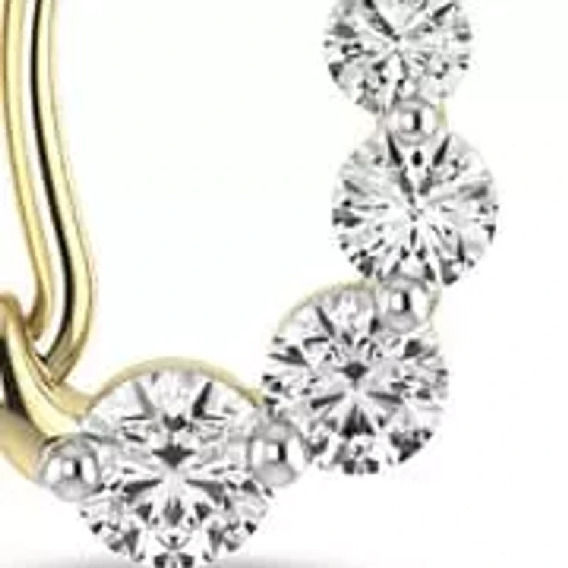 3/4.Cttw Round cut Natural Diamond Teardrop Shape Stud Earrings in 10K Yellow Gold