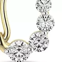 3/4.Cttw Round cut Natural Diamond Teardrop Shape Stud Earrings in 10K Yellow Gold