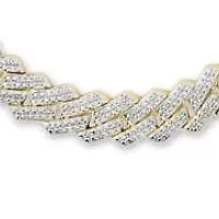 3.15 ct. tw Natural Diamod Cuban Chain in 10K Yellow Gold