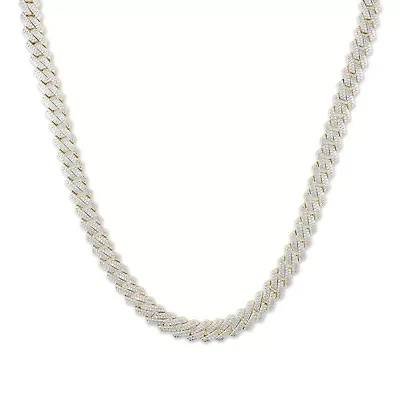 3.15 ct. tw Natural Diamod Cuban Chain in 10K Yellow Gold