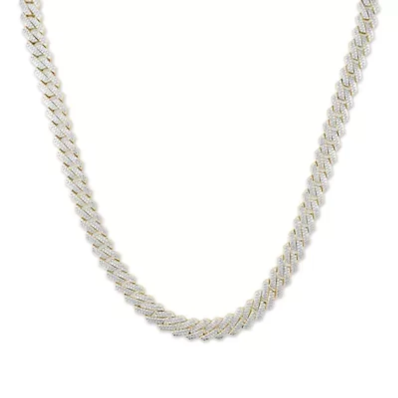 3.15 ct. tw Natural Diamod Cuban Chain in 10K Yellow Gold