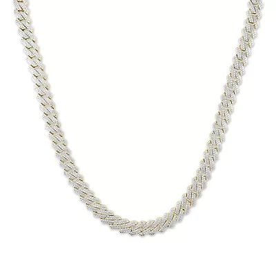 3.15 ct. tw Natural Diamod Cuban Chain in 10K Yellow Gold