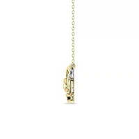 1/5 Cttw Natural Diamond Double Heart Pendant 18" Cable Chain 10K Yellow Gold