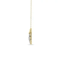 Double Heart Pendant Necklace 1/3 Cttw Natural Diamond Charm 18" Cable Chain in 10K Yellow Gold