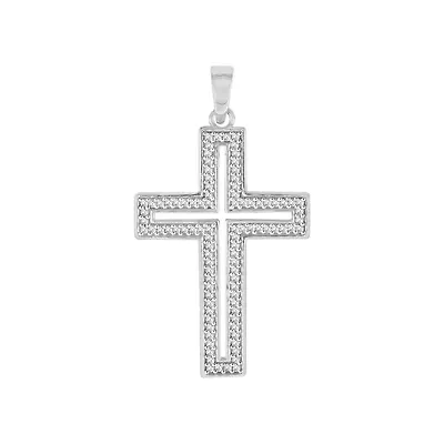 1/5 ct. tw. Natural Diamond Cross Pendant in  925 Sterling SilverProduct Details : Brand: TJCType: PendantMetal: SilverMetal Color: SilverStone Type: Natural DiamondStone Shape: RoundTotal Carat Weight: 0.20CtwPrimary Diamond Clarity: I3Primary Diamond Color: I-JTotal Diamonds : 94Chain Type: No Chain
