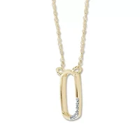 020 Cttw Natural Diamond Square Shape Pendant in 10K Yellow Gold