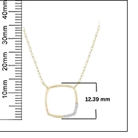 020 Cttw Natural Diamond Square Shape Pendant in 10K Yellow Gold