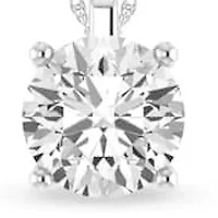 1/4 Ct.tw Round Cut Natural Diamond Solitaire Pendant with 18" Chain Necklace in 925 Sterling Silver