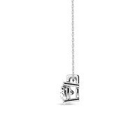 1/4 Ct.tw Round Cut Natural Diamond Solitaire Pendant with 18" Chain Necklace in 925 Sterling Silver