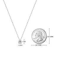 1/4 Ct.tw Round Cut Natural Diamond Solitaire Pendant with 18" Chain Necklace in 925 Sterling Silver