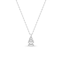 1/4 Ct.tw Pear Cut Natural Diamond Solitaire Pendant Necklace with 18" inch Chain in 925 Sterling Silver