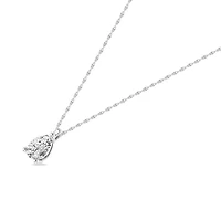 1/4 Ct.tw Pear Cut Natural Diamond Solitaire Pendant Necklace with 18" inch Chain in 925 Sterling Silver