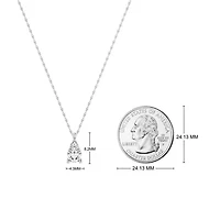 1/4 Ct.tw Pear Cut Natural Diamond Solitaire Pendant Necklace with 18" inch Chain in 925 Sterling Silver