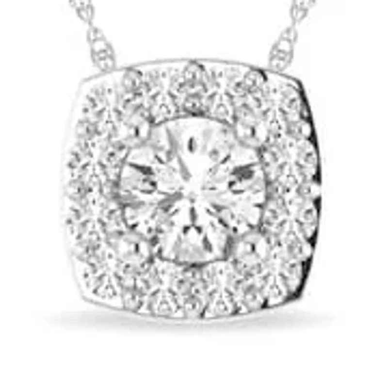 0.15 Ct.tw Round Cut Natural Diamond Halo Pendant Necklace with 18" inch Chain in 925 Sterling Silver