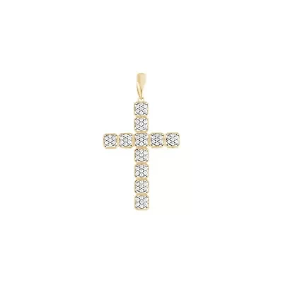 3/4 ct. tw. Natural Diamond Cross Pendant in 10K Yellow Gold