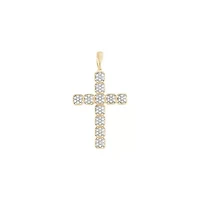 3/4 ct. tw. Natural Diamond Cross Pendant in 10K Yellow Gold