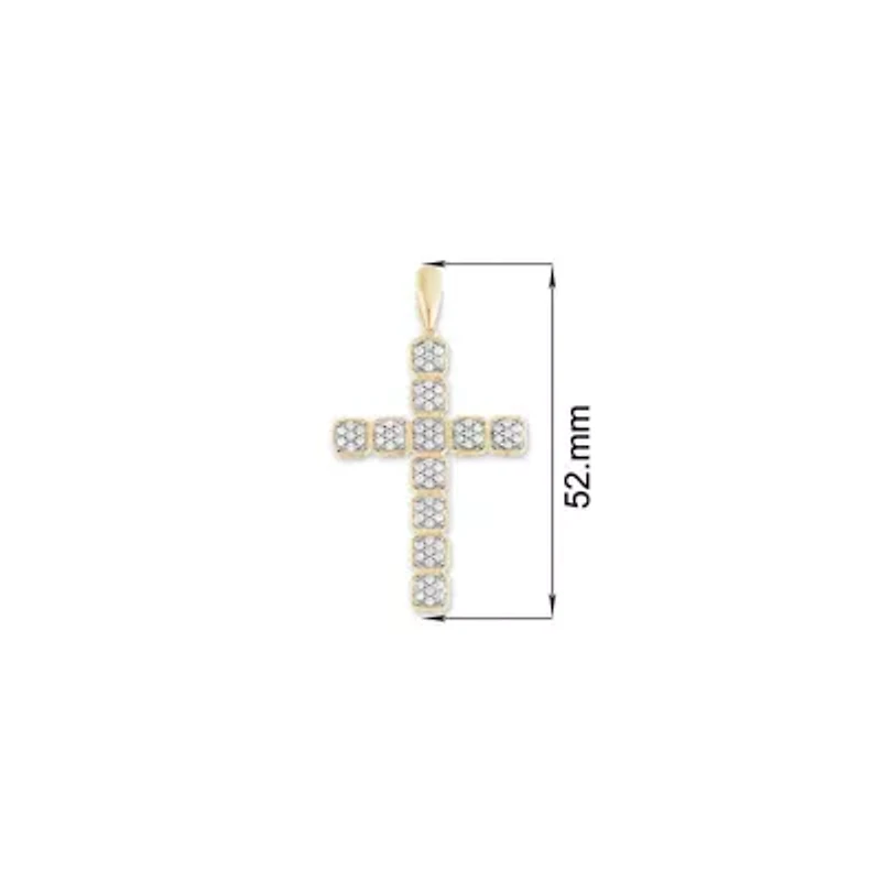 3/4 ct. tw. Natural Diamond Cross Pendant in 10K Yellow Gold