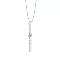1/3 ct. tw. Natural Diamond Cross Pendant in 925 Sterling Silver