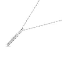 0.07 Ct.tw Round Cut Natural Diamond Minimalist Bar Shape Pendant for Womens with 18" inch Chain in 925 Sterling Silver