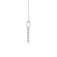 0.07 Ct.tw Round Cut Natural Diamond Minimalist Bar Shape Pendant for Womens with 18" inch Chain in 925 Sterling Silver